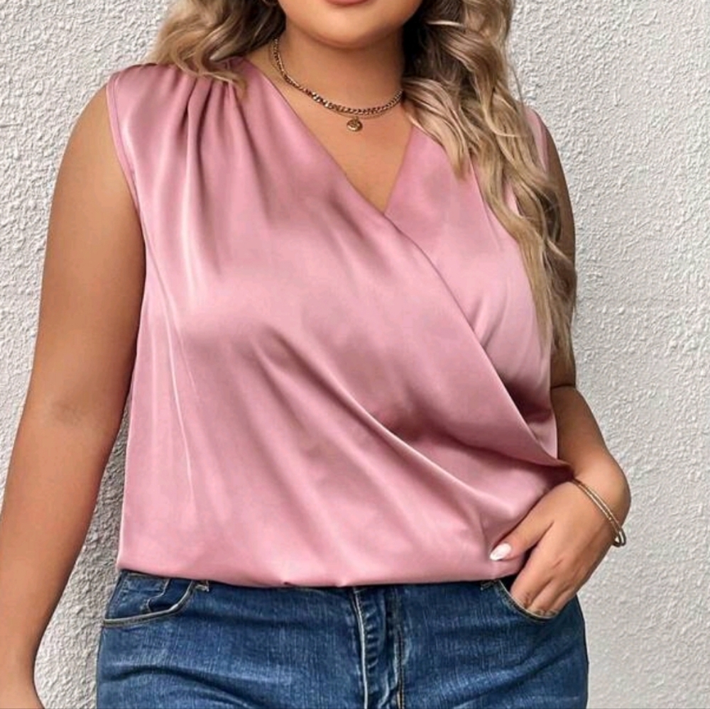 Elegant Pink Sleeveless Blouse